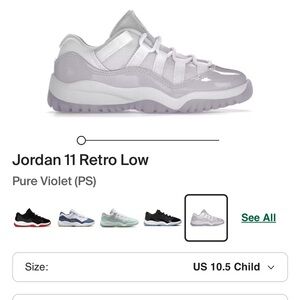 Jordan 11 Retro Low - Pure Violet & White